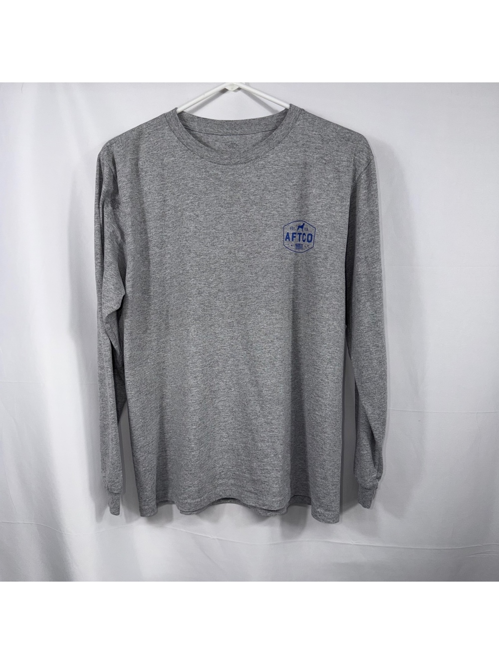 AFTCO Boys Long Sleeve Graphic T-Shirt Gray Camo Logo Cotton Tee XL